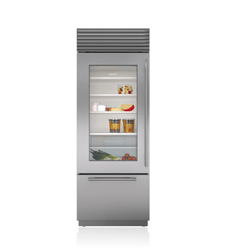 Sub-Zero Legacy Model - 30" Classic Over-and-Under Refrigerator/Freezer with Glass Door BI-30UG/S