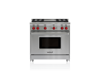 Wolf 36" Gas Range - 4 Burners and Infrared Griddle GR364G