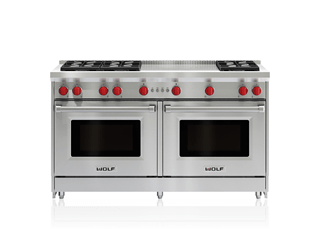 Wolf 60" Gas Range - 6 Burners and French Top GR606F