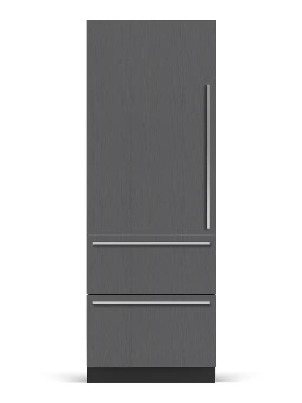 30" Designer Over-and-Under Refrigerator/Freezer with Ice Maker - Panel ...