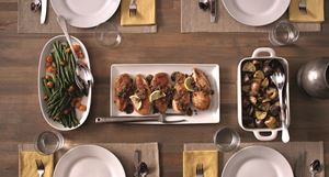 Roasted Chicken with new potatoes and asparagus