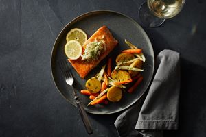 Wild Salmon Roasted in Foil With Vegetables and Herbs