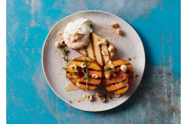 Grilled Peaches and Pound Cake recipe using the Wolf Dual Fuel Range