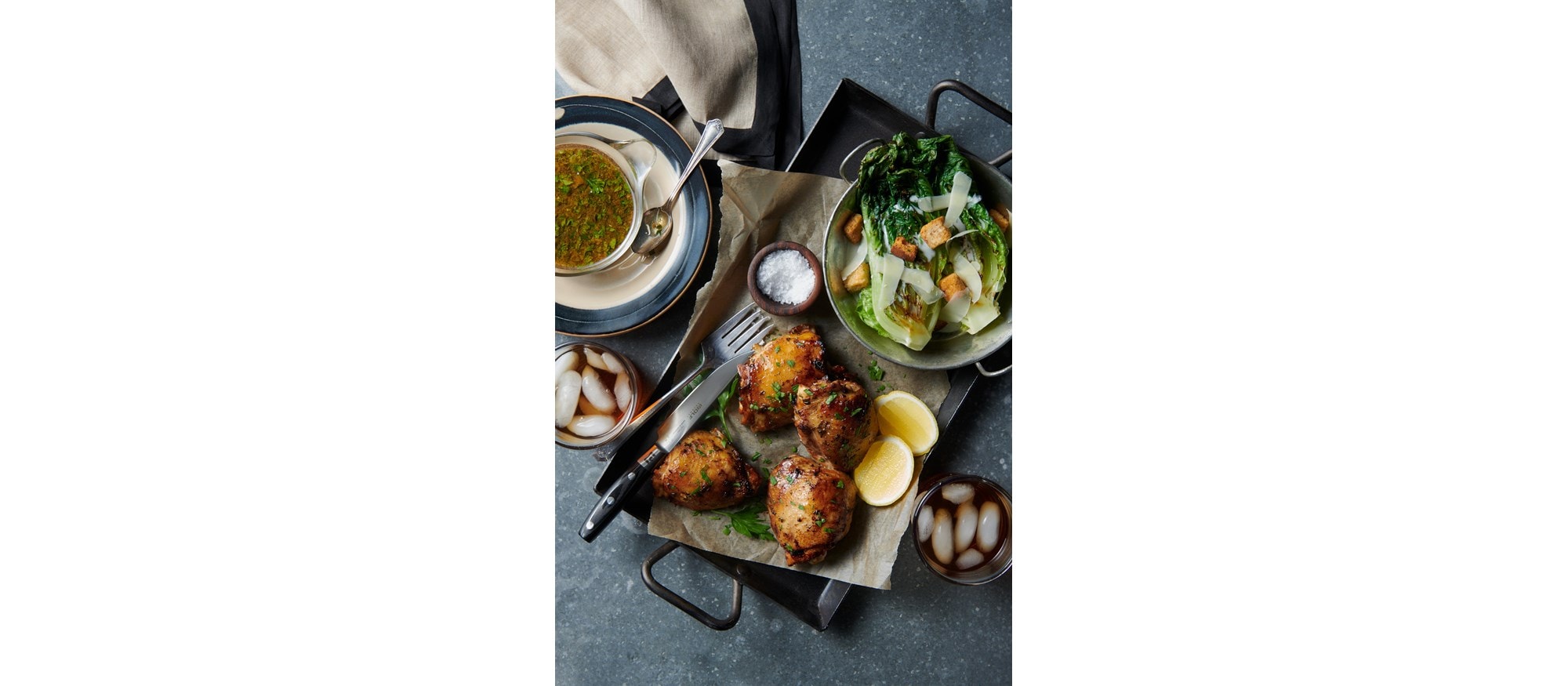 Easy and delicious Marinated Chicken Thighs recipe using the Convection Mode setting of your Wolf Oven