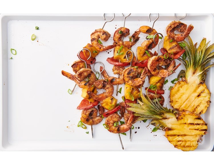 Easy and delicious Jamaican Jerk Shrimp Kebabs recipe using your Wolf Dual Fuel Range