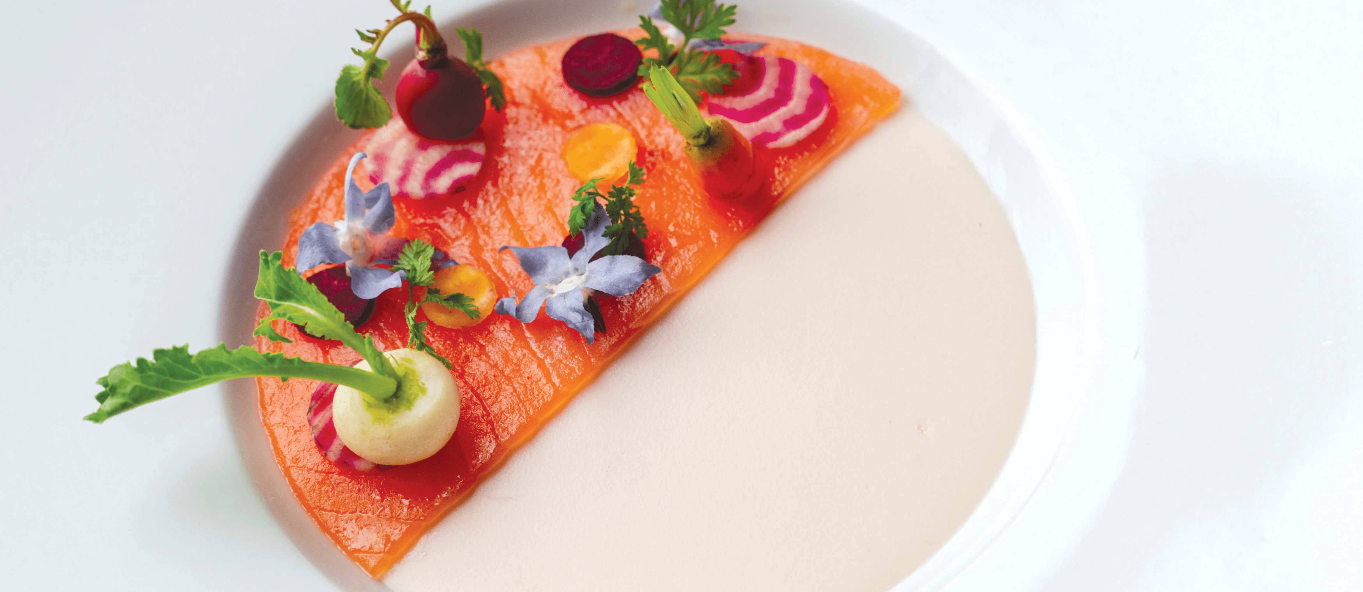 The Smoked Salmon Parfait recipe includes parfait, gravlax, and pickled vegetables.
