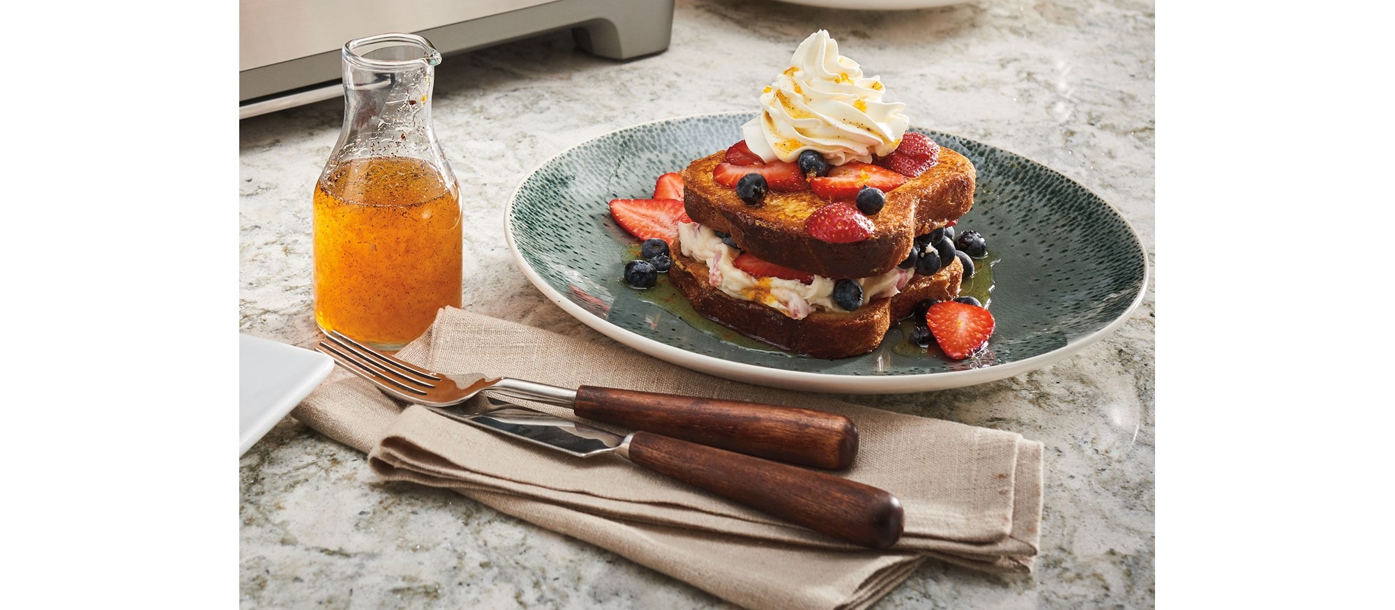 Berry Stuffed French Toast With Orange Vanilla Bean Glaze
