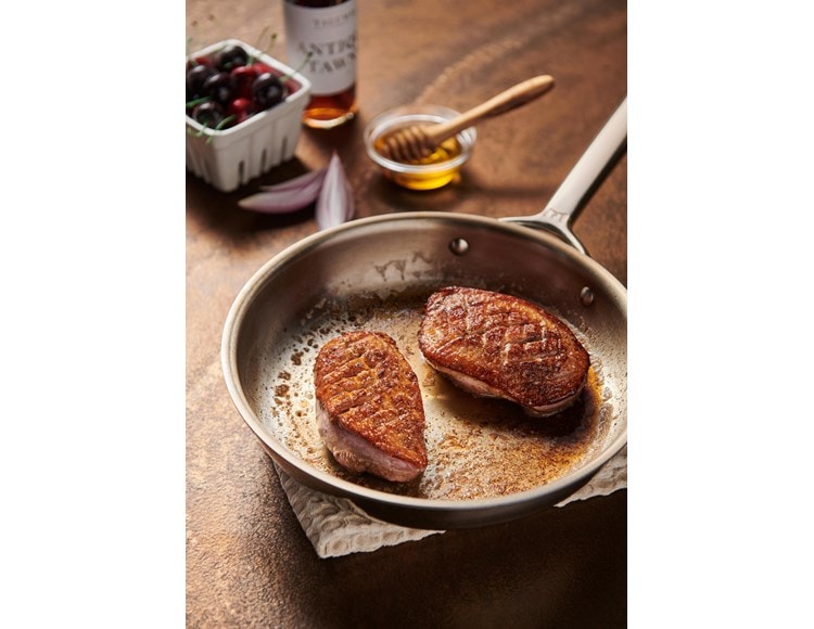 Easy and delicious Pan-Sear Duck with Cherry Sauce  recipe using the Sear Mode setting of your Wolf Oven