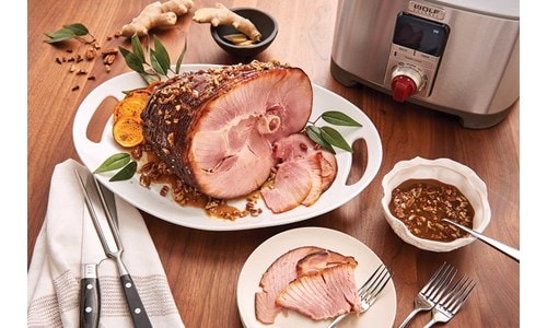 Spiced Ham with Bourbon Brown Mustard and Praline Glaze