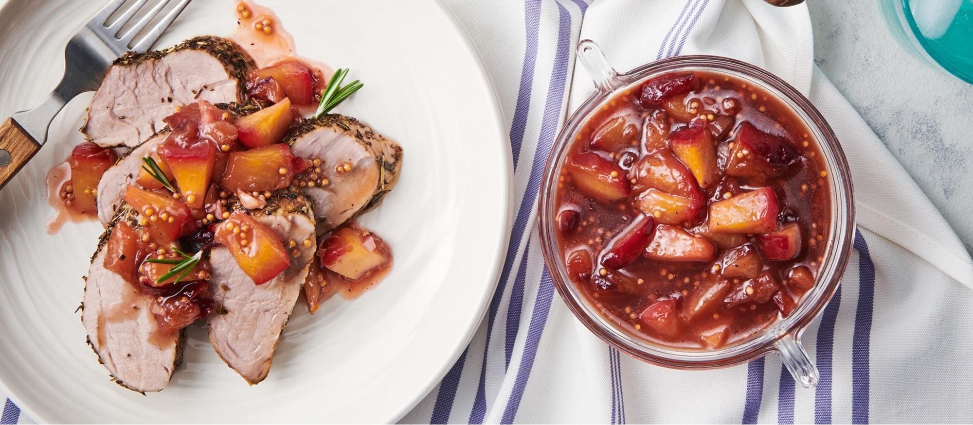 Easy and delicious Pork Tenderloin with Plum Chutney  recipe using the Convection Roast Mode setting of your Wolf Oven