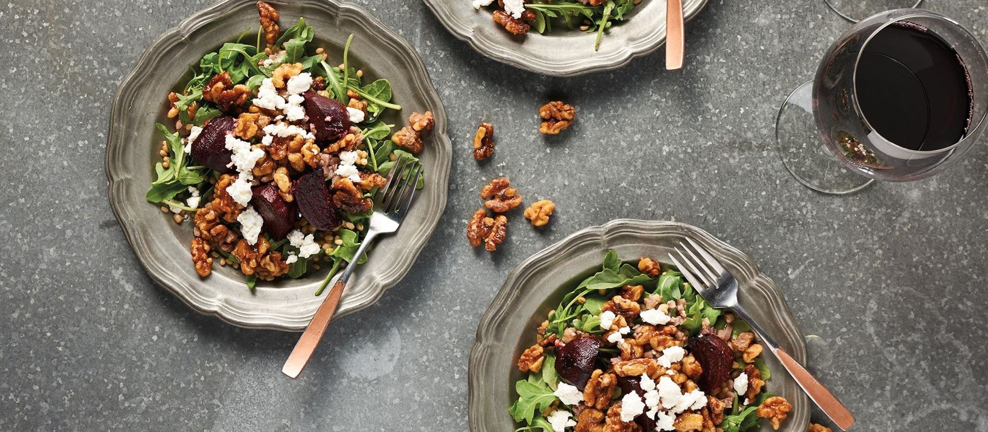 Roasted Beet and Wheat Berry Salad with Walnut Vinaigrette