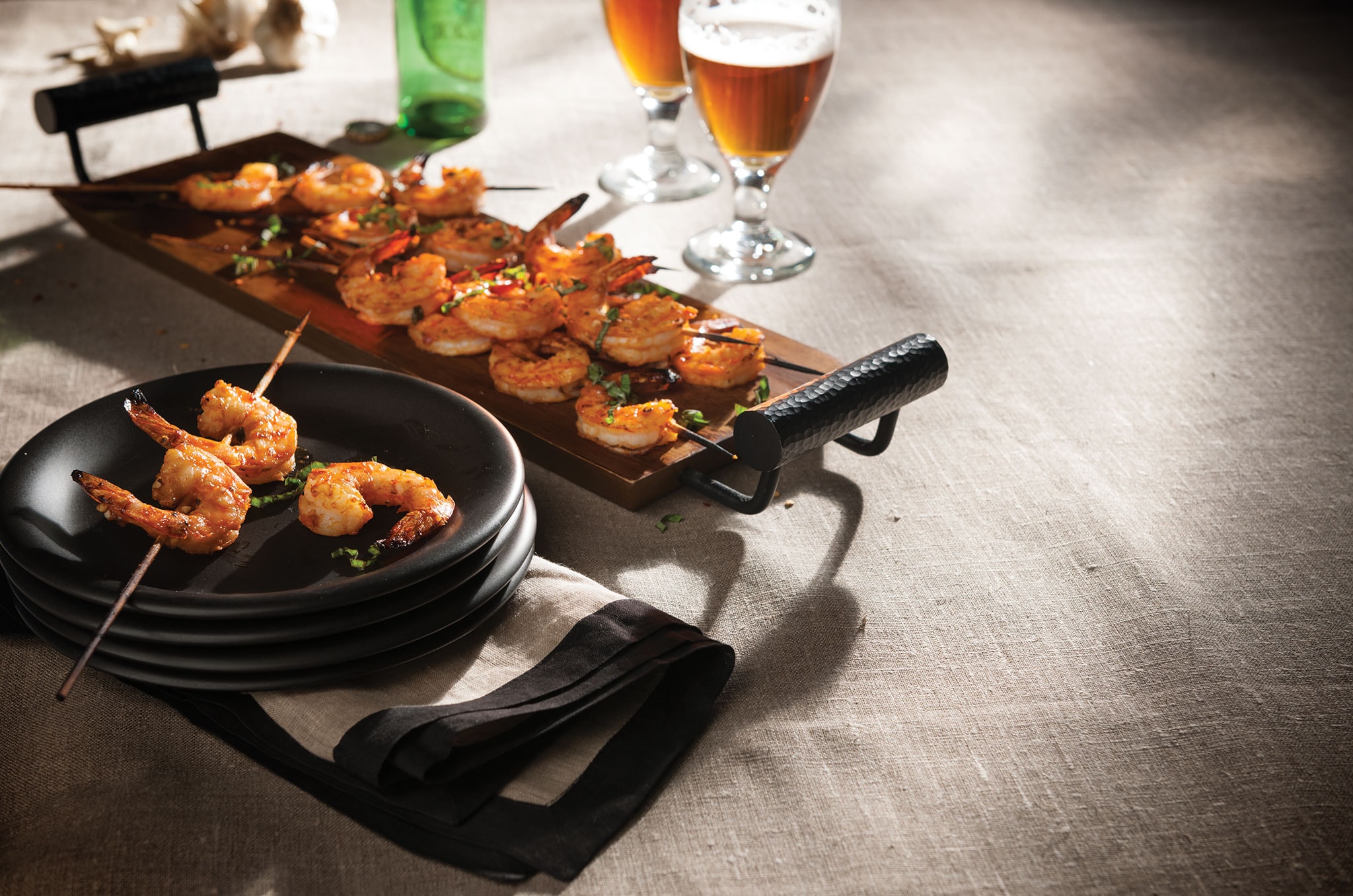 Tomato Basil Shrimp Skewers