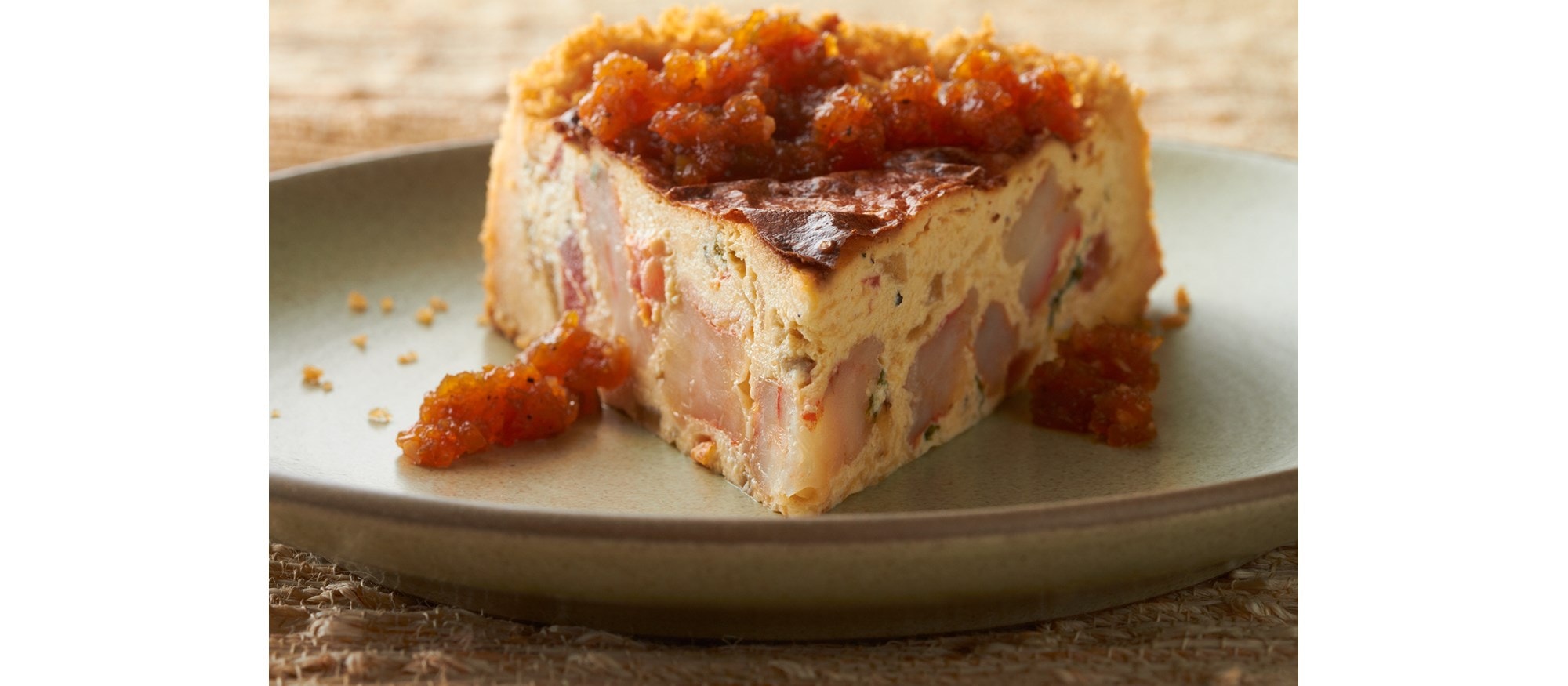 Rock Shrimp Cheesecake with Three Pepper Jam