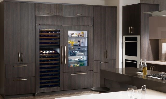 Sub-Zero Classic Series Refrigeration and Wine Storage, paired with Wolf Cooktop, Oven and Ventilation