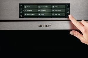 Wolf Convection Steam Oven offers style and ease with intuitive controls and a sleek 8-inch full-color touchscreen.