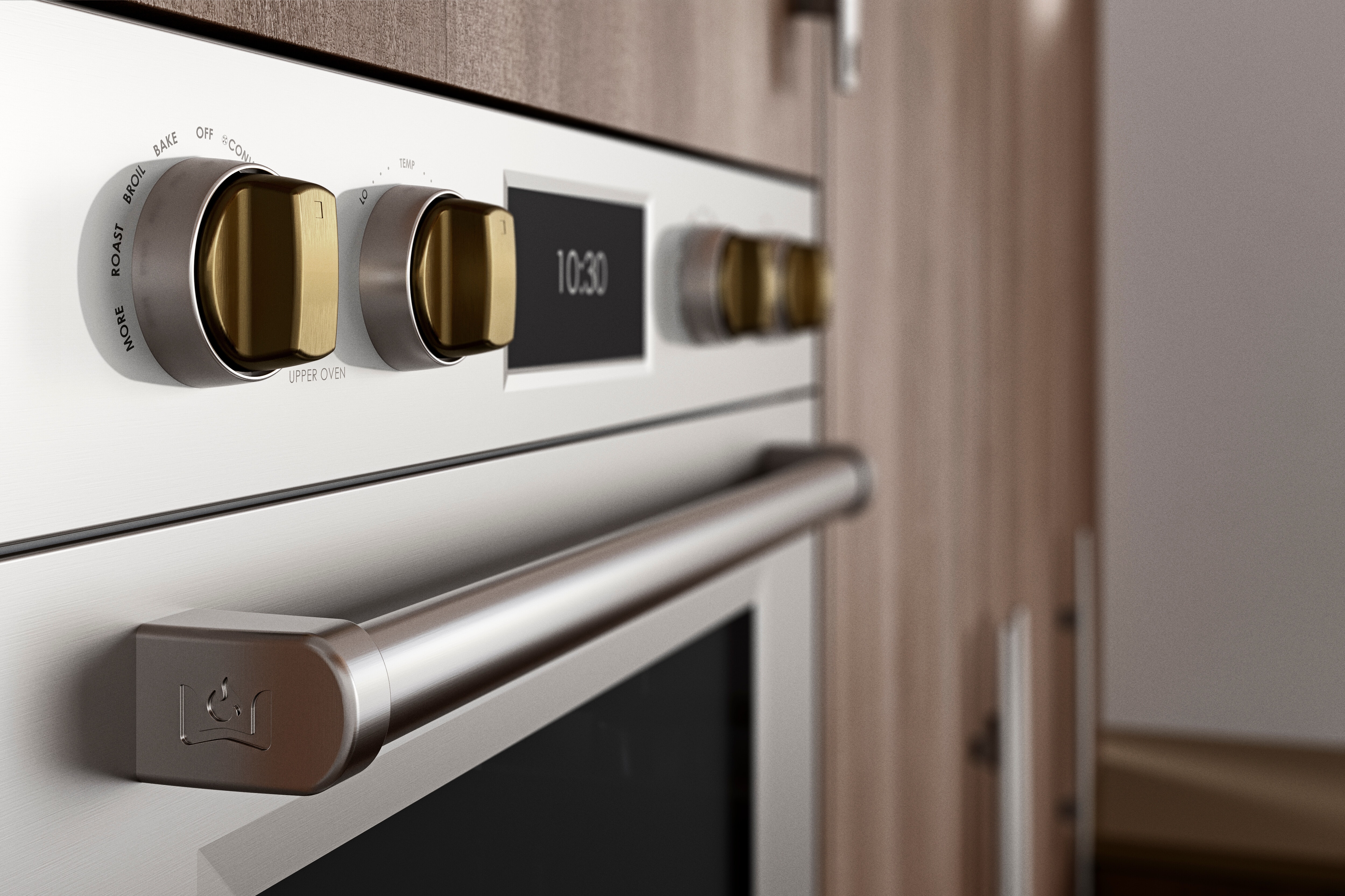 Brushed brass knob / Brushed stainless bezel