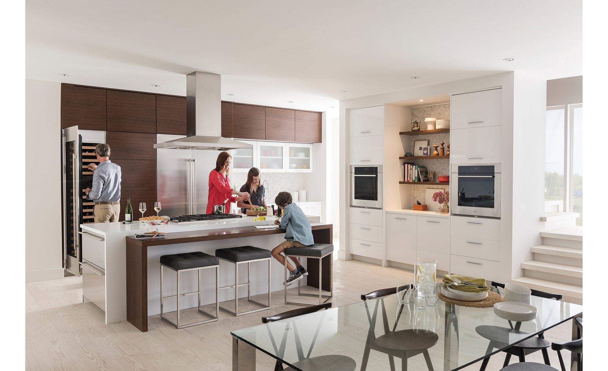 Wolf island sale range hood