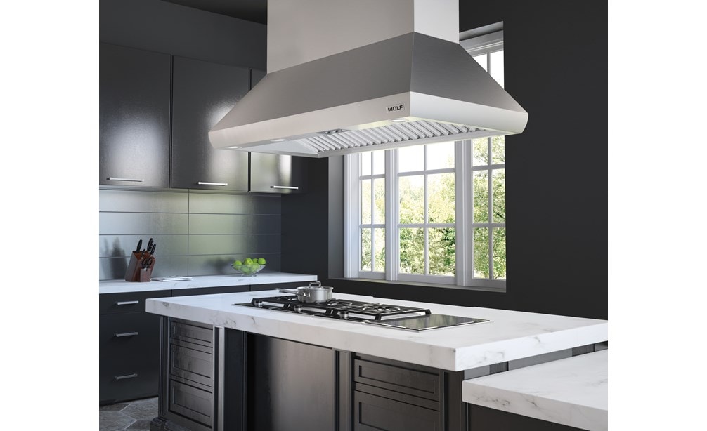 Wolf island sale range hood