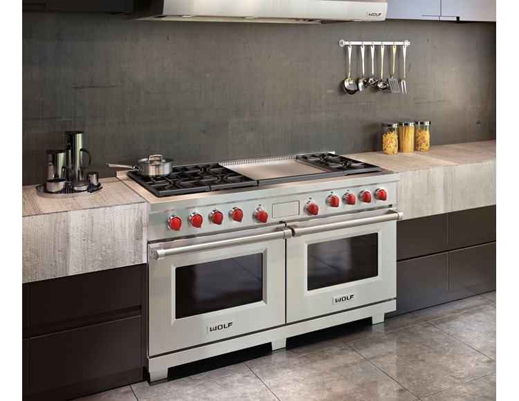 Wolf 60" Dual Fuel Range 6 Burner Infrared Dual Griddle (DF606DG)
