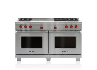 Wolf Legacy Model - 60" Dual Fuel Range - 4 Burners, Infrared Charbroiler and French Top DF604CF