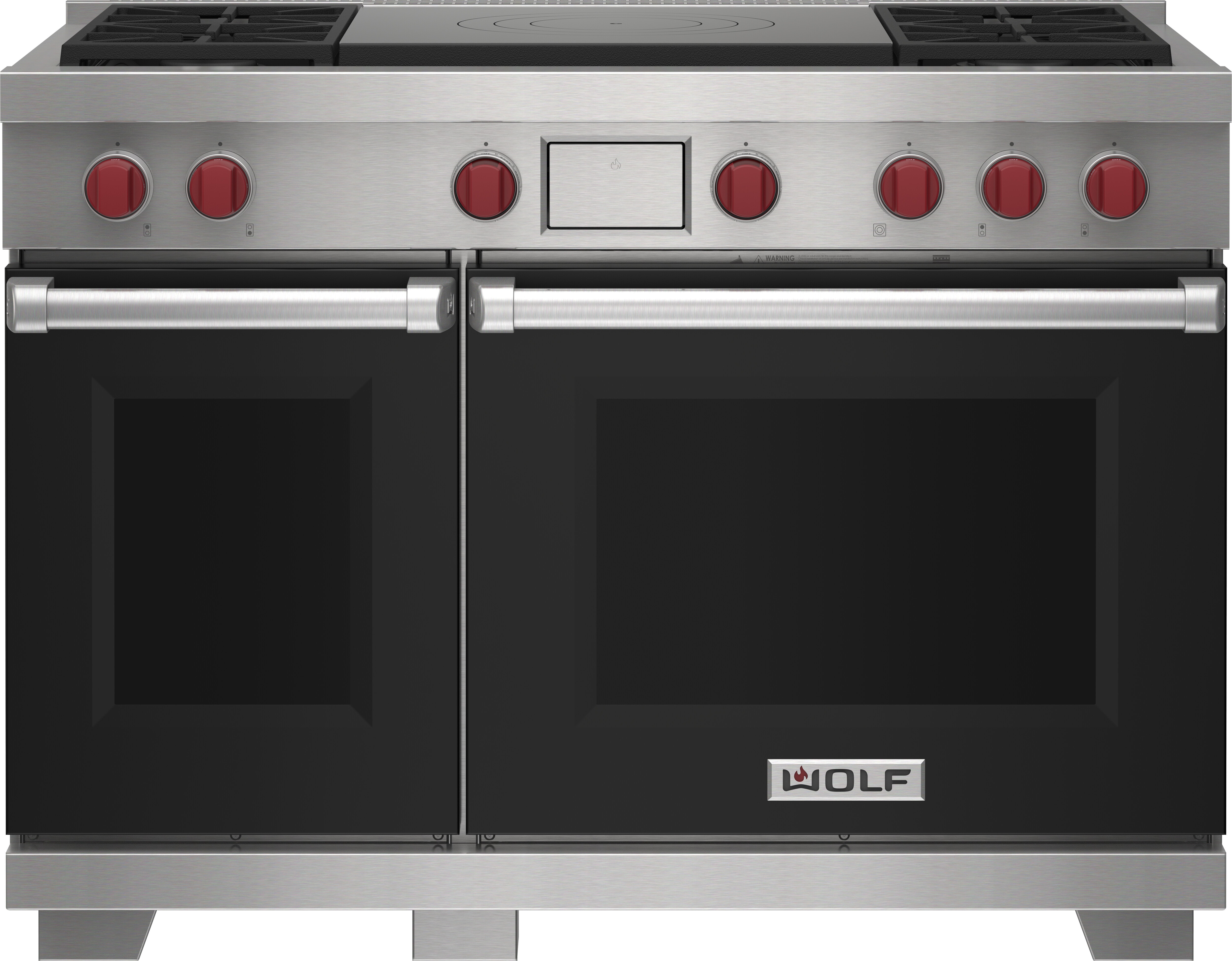 Wolf 48 Dual Fuel Range 4 Burners and French Top DF48450F S P
