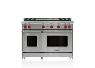 Wolf 48 Dual Fuel Range 4 Burner Infrared Dual Griddle (DF48450DG/S/P)